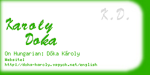 karoly doka business card