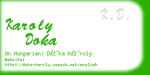 karoly doka business card